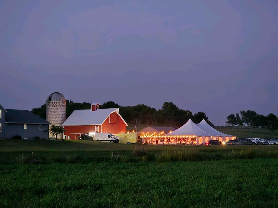 Midwest Tent Rental community event tent setup, Sioux Center Iowa